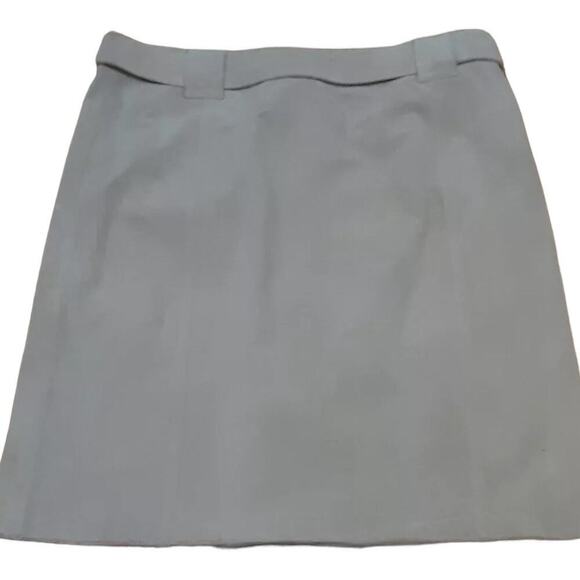 Michael Kors Genuine Tan Suede Leather Skirt Snaps & Zip /Belted Size 8 EUC - Picture 4 of 11